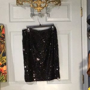 Black sequined skirt